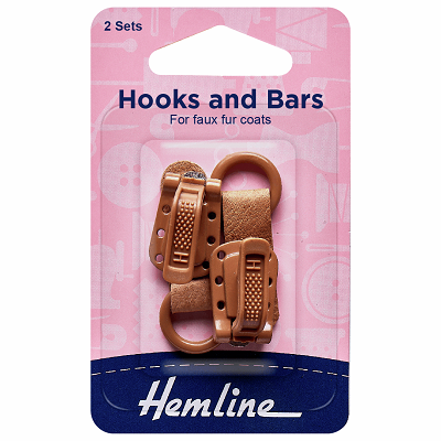 H402M.BR Hook and Bar Fastener: Brown - 2 Pieces 